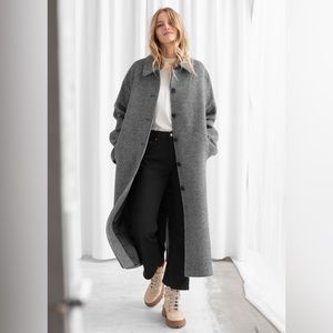 & Other Stories Houndstooth Wool Coat